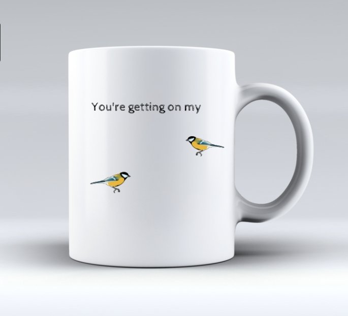 You're Getting On My Tits Bird Mug - The Profanity Shop